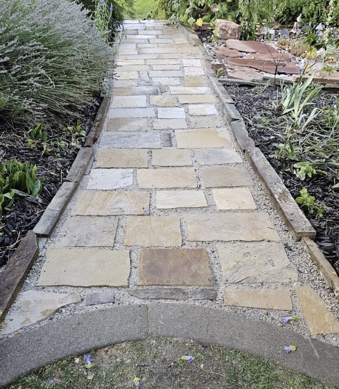 Flagstone garden walkway